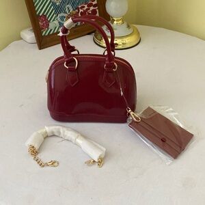 Mini burgundy jelly purse